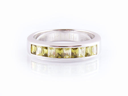 Peridot & White Cubic Zirconia Ring