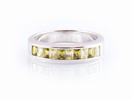 Peridot & White Cubic Zirconia Ring