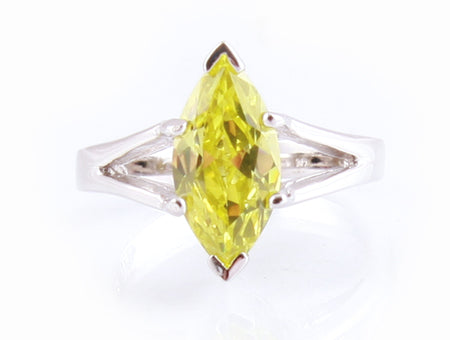 Peridot & White Cubic Zirconia Ring
