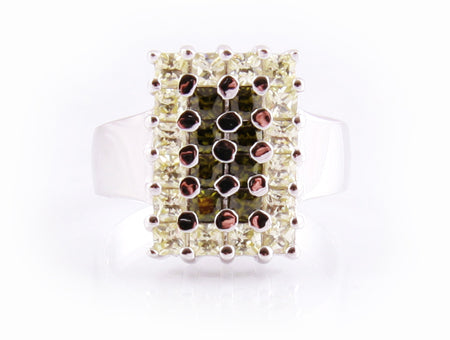 Peridot & White Cubic Zirconia Ring