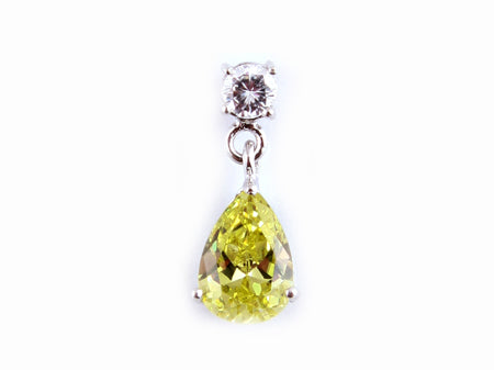 A Peridot & White Cubic Zirconia Pendant.