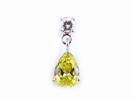A Peridot & White Cubic Zirconia Pendant.