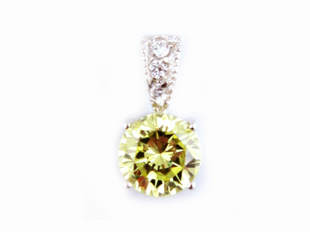 A Peridot & White Cubic Zirconia Pendant.
