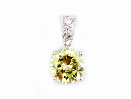 A Peridot & White Cubic Zirconia Pendant.
