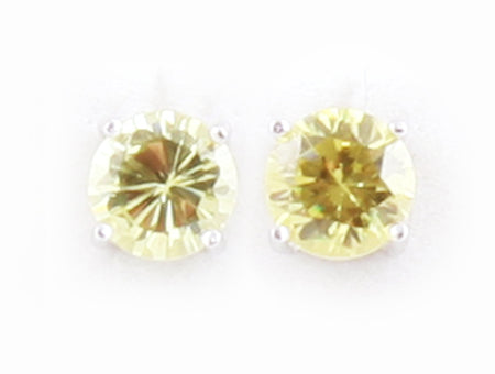 A Peridot & White Cubic Zirconia Earring.