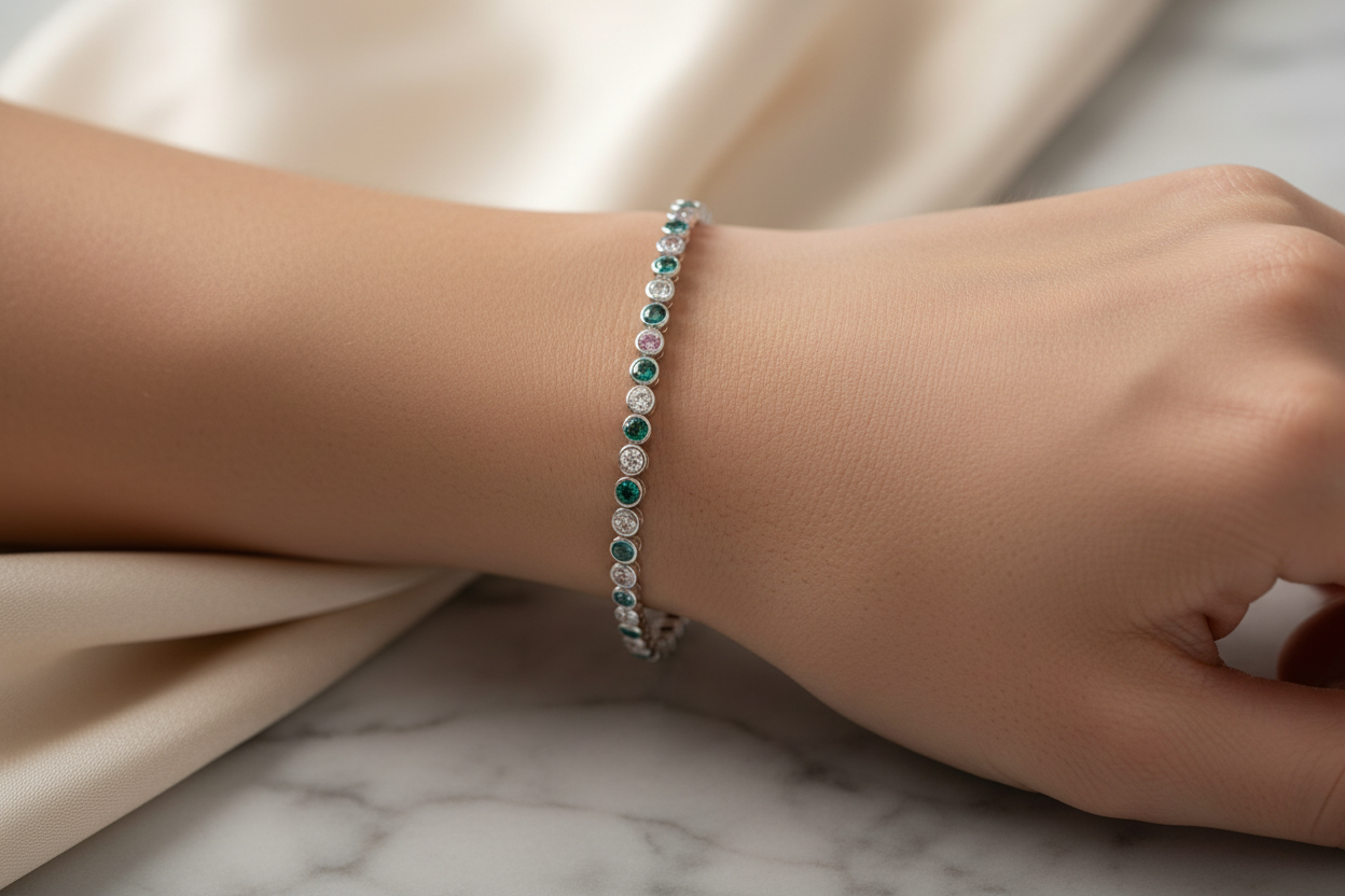 Pink Cubic Zirconia Bracelet