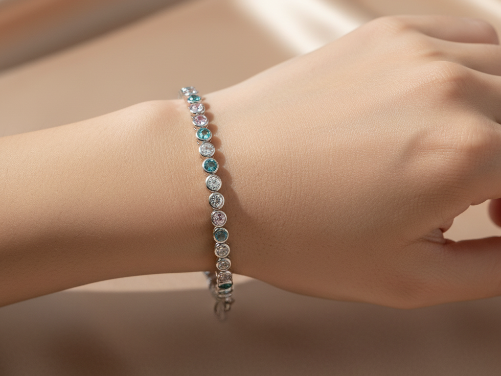 Aquamarine Cubic Zirconia Bracelet