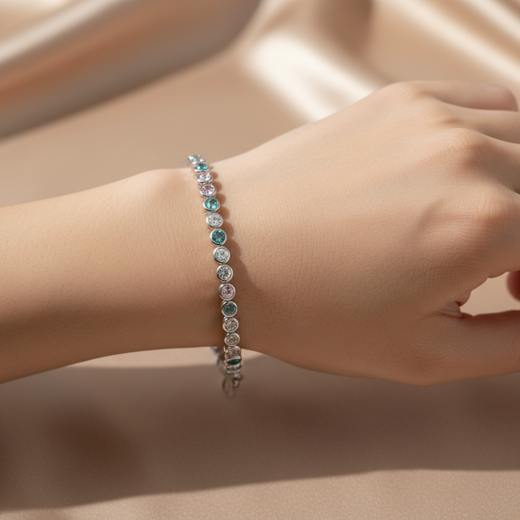 Aquamarine Cubic Zirconia Bracelet