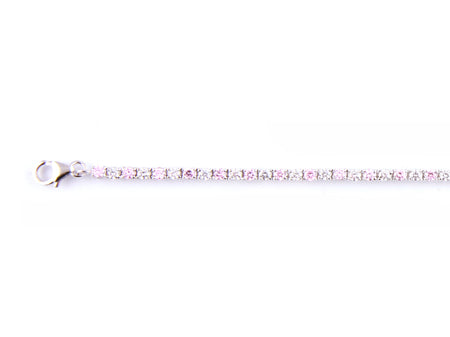 Pink Cubic Zirconia Claw Set Tennis Bracelet