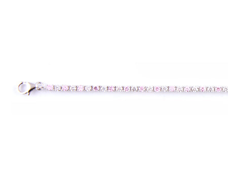 Pink Cubic Zirconia Claw Set Tennis Bracelet
