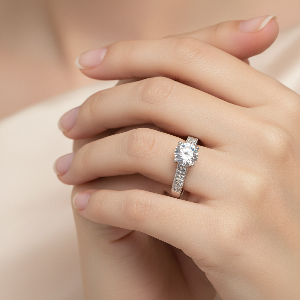 A White Cubic Zirconia Ring