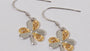 Shamrock Earrings Plain Silver with Yellow Gold Plating