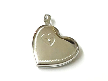 Silver Heart Cz Locket