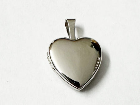 16mm Plain Heart Silver Locket