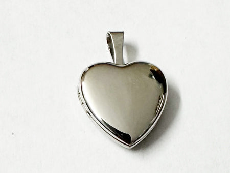 16mm Plain Heart Silver Locket