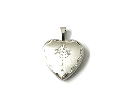 16 mm Silver Heart Cross Locket