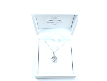 Holy Communion/Confirmation Silver Locket Chained And Boxed.