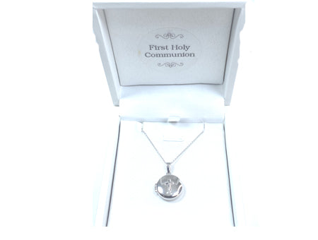 Holy Communion/Confirmation Silver Locket Chained And Boxed.