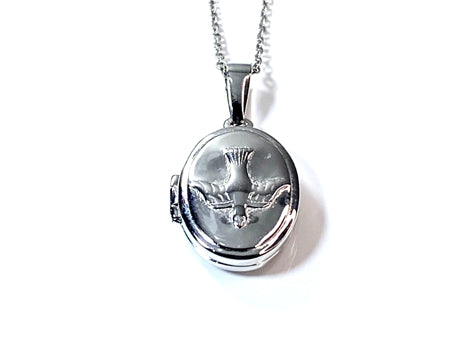 Dove Confirmation Locket Chained And Boxed.