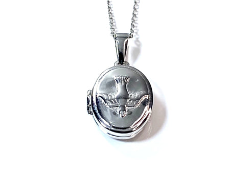 Dove Confirmation Locket Chained And Boxed.