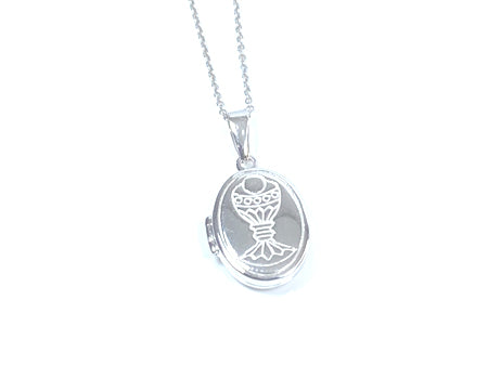 Chalice Holy Communion Locket Chained And Boxed.
