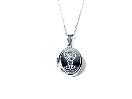 Chalice Holy Communion Locket Chained And Boxed.