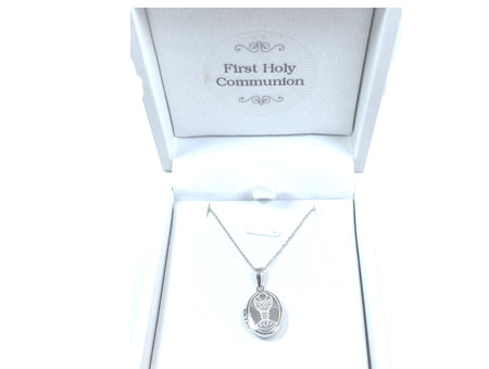 Chalice Holy Communion Locket Chained And Boxed.