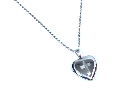 Holy Communion/Confirmation Silver Cross Locket Chained And Boxed.