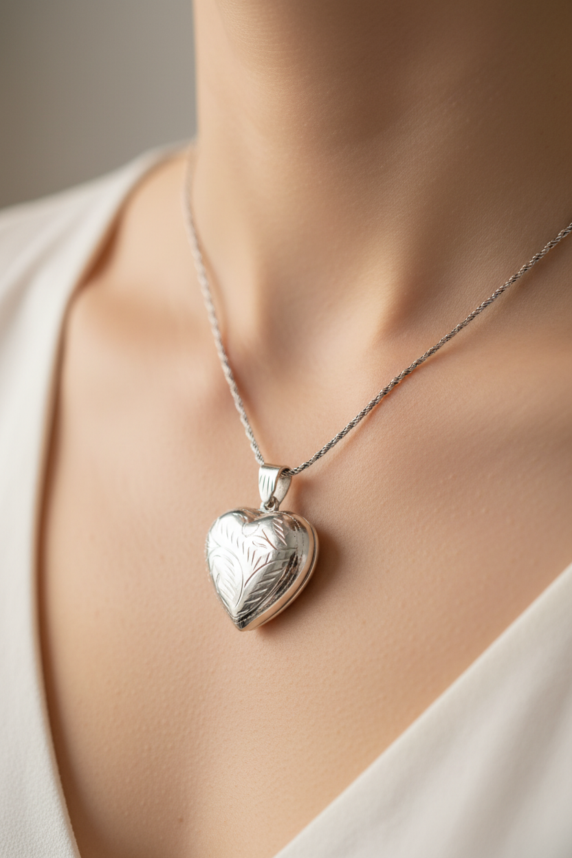 Simply Silver Locket Chained