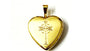 16 mm Gold Plated Silver Heart Cross Locket