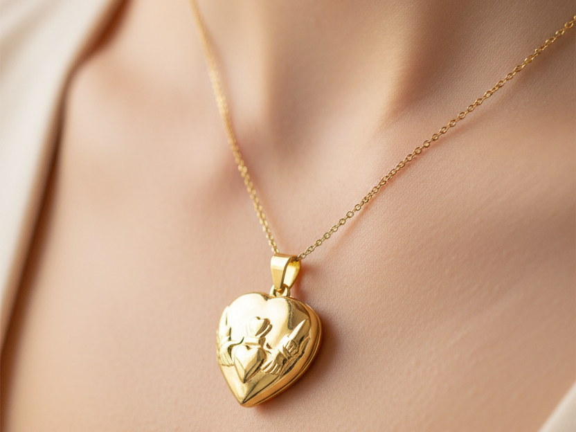 Silver with Yellow plating Claddagh Locket