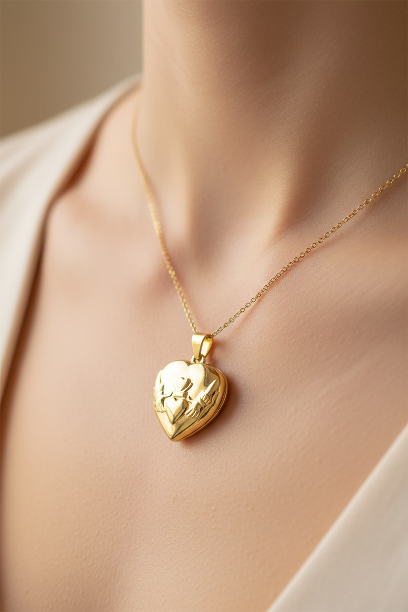 Silver with Yellow plating Claddagh Locket