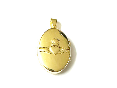 Silver with Yellow plating Claddagh Locket