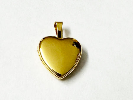 12 mm Plain Heart 9 Ct Gold Plated Silver Locket