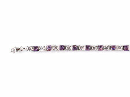 Amethyst Cubic Zirconia  Bracelet