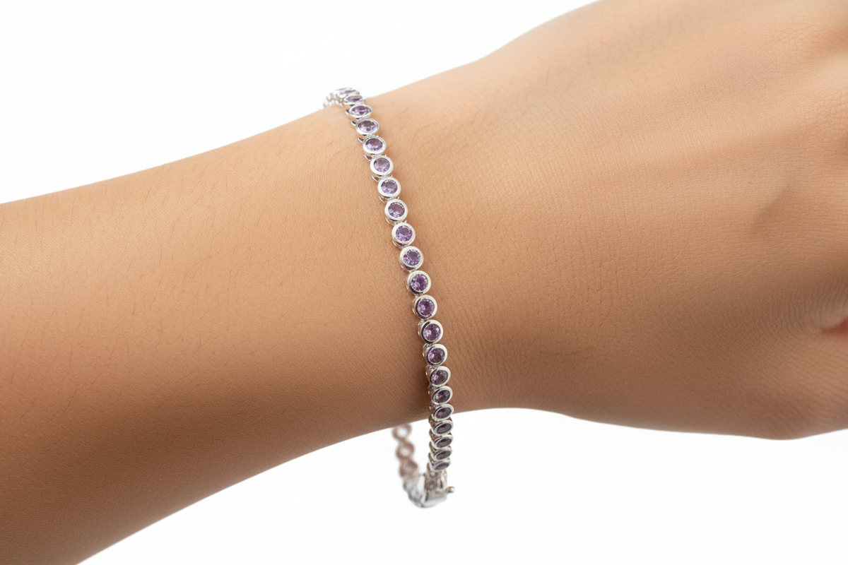 Amethyst Cubic Zirconia  Bracelet