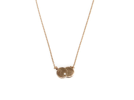 A Rose Gold Plate with white CZ Necklace