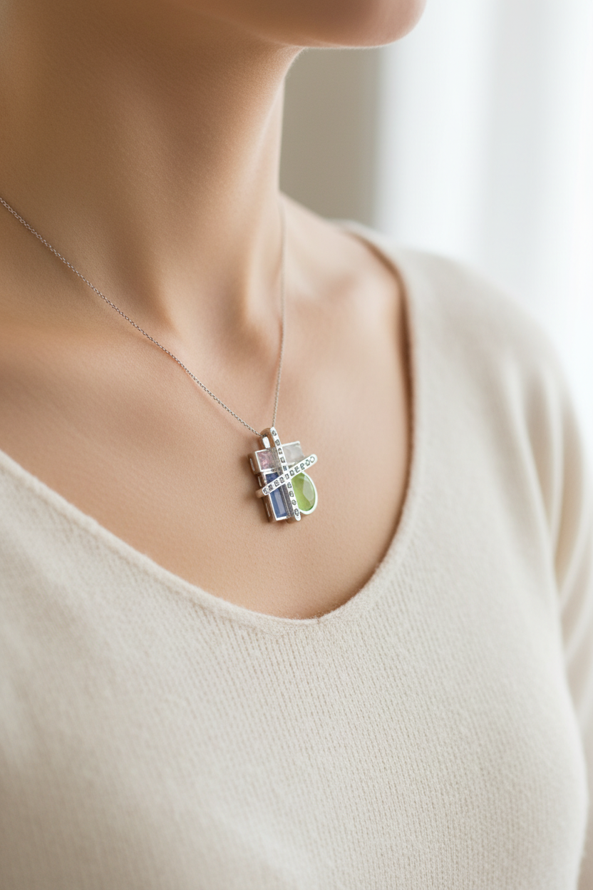 A White Cubic Zirconia Pendant.