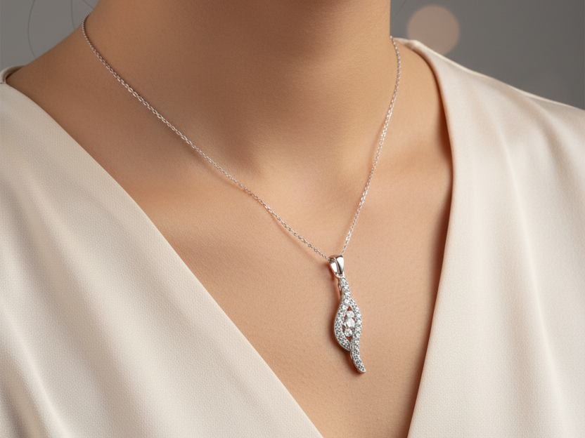 A White Cubic Zirconia Pendant.