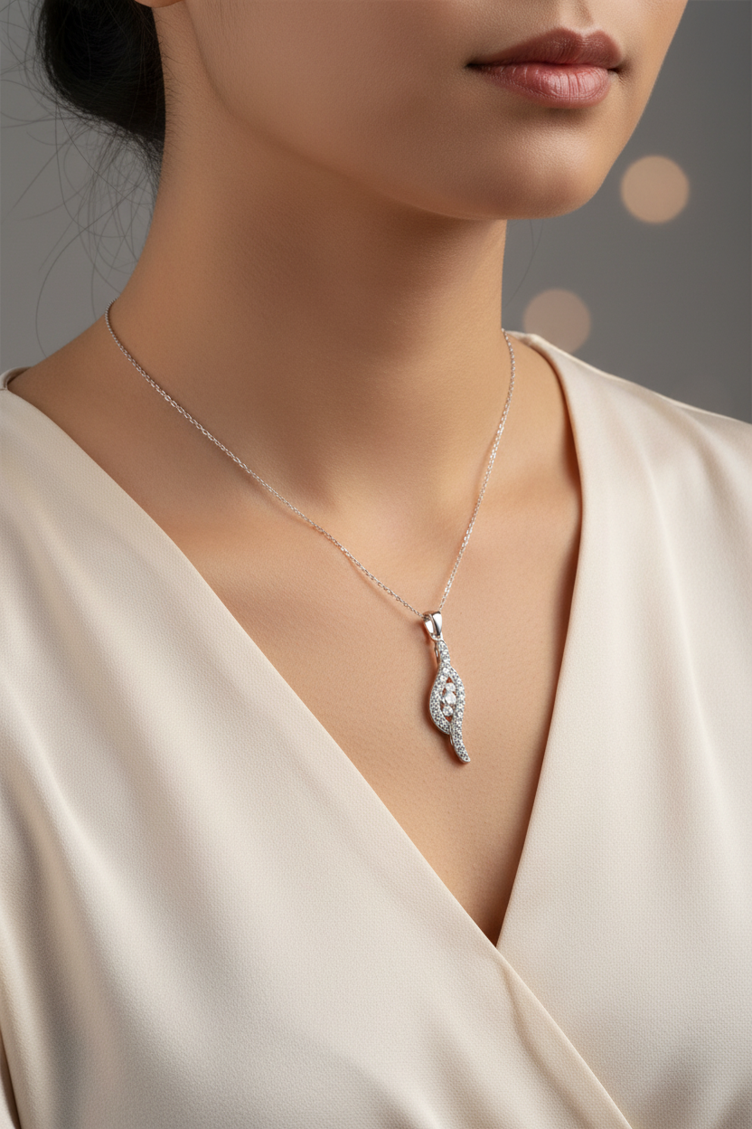 A White Cubic Zirconia Pendant.