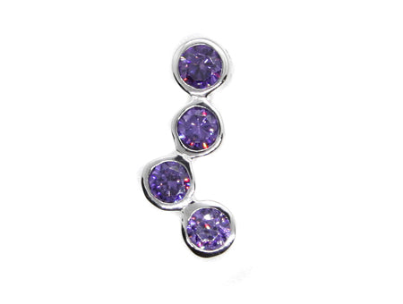 A Amethyst & White Cubic Zirconia Pendant.