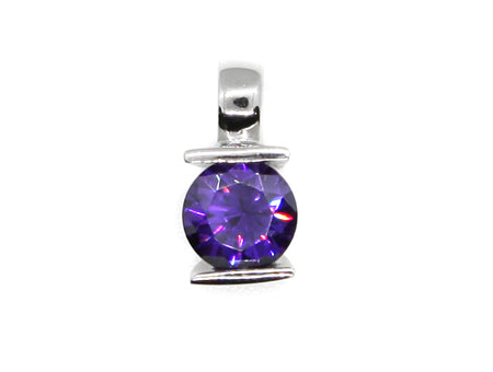 A Amethyst & White Cubic Zirconia Pendant.