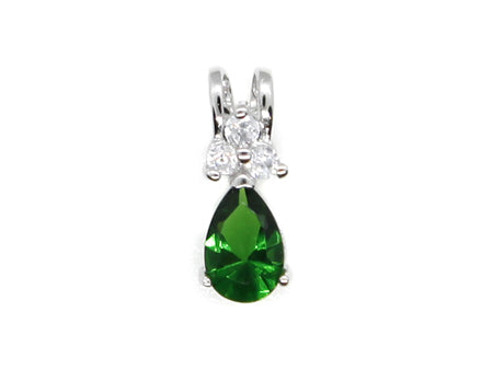 A Emerald & White Cubic Zirconia Pendant.