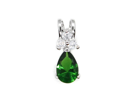 A Emerald & White Cubic Zirconia Pendant.
