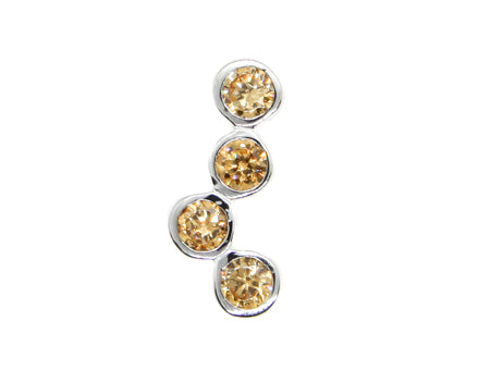 A Champagne & White Cubic Zirconia Pendant.