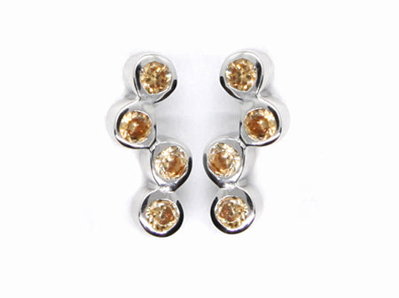A Champagne & White Cubic Zirconia Earring.