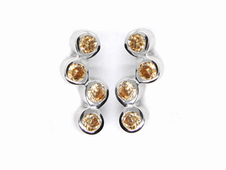A Champagne & White Cubic Zirconia Earring.