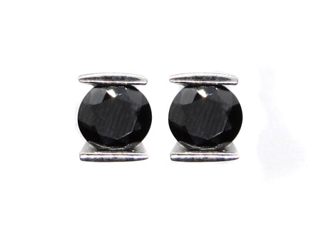 A Black Cubic Zirconia Earring.