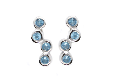 A Aquamarine & White Cubic Zirconia Earring.