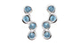 A Aquamarine & White Cubic Zirconia Earring.